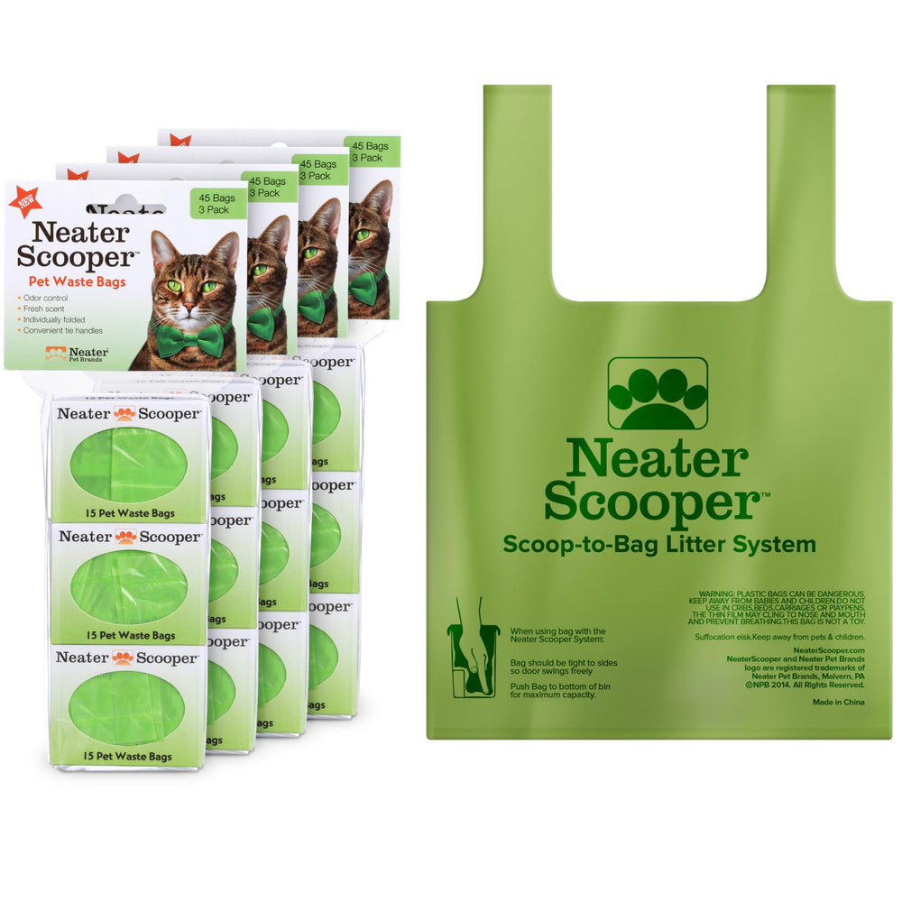 Neater Pets standard bags inside box for tidy scooping.