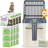 Neater Scooper bin closed shows mess-free setup for a single-cat home.