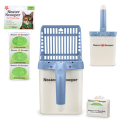 Neater Scooper Standard bag dispenser attached for mess-free scooping.