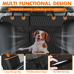 NECKORY dog back seat cover nonslip backing ensures stable seating during sudden stops.