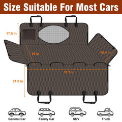 NECKORY dog car seat cover mesh window provides visibility and air flow for anxious dogs.