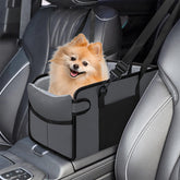 NECKORY portable dog car seat in gray, compact booster for small dogs