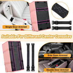 NECKORY pink dog car seat features storage pocket for travel essentials