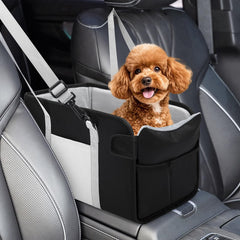 NECKORY small dog car seat booster provides secure travel for pets.