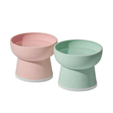 Necoichi Bloomy elevated water bowls with measurement for easy hydration tracking.