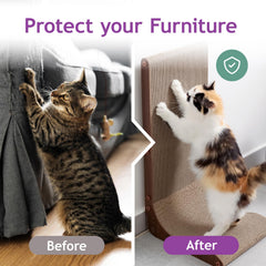 Necoichi cardboard scratcher wall curved floor provides comfy lounging with reversible pad