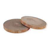 Necoichi cat scratcher bowl regular oak front view cozy lounge