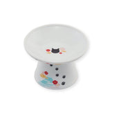 NECOICHI raised cat bowl in ceramic elevated design reduces whisker contact during meals