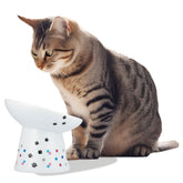 Necoichi raised cat bowl tilt highlights ergonomic comfort during meals.