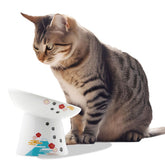 NECOICHI raised cat food bowl with Fuji tilt eases whisker fatigue