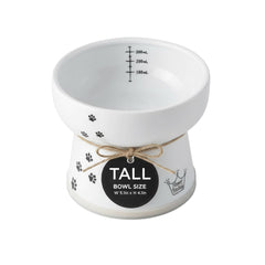 NECOICHI raised cat water bowl front view shows elevated height for comfortable drinking