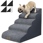 Necrely 5-Step Dog Stairs top-view with soft non-slip top for safe climbing.
