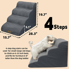 Necrely dog stairs on bed demonstrates easy access to sofa and bed