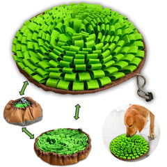NEECONG Snuffle Mat in dog play scene showing mental enrichment with treats.