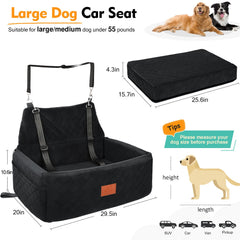 NEEZUKAR dog car-seat booster-view design improves pet visibility and reduces anxiety.