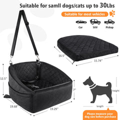 NEEZUKAR dog car seat with side pockets keeps toys and supplies organized on drives.