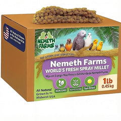Nemeth Farms spray millet us-grown — fresh, natural treat for parakeets and cockatiels.