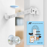 Neobay adjustable door strap closeup demonstrates secure latch control for cats and dogs.