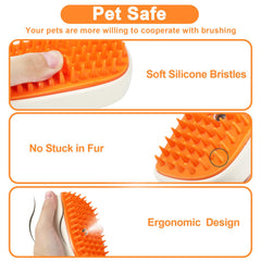 Steam mist from Nepfaivy Cat Steam Brush reduces static and shedding