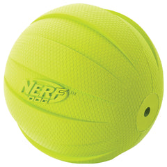 Nerf Dog 4-inch ball sized for medium and large breeds during fetch.