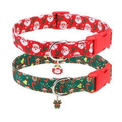 NESAYVER Christmas collar in red plaid for festive daily walks.