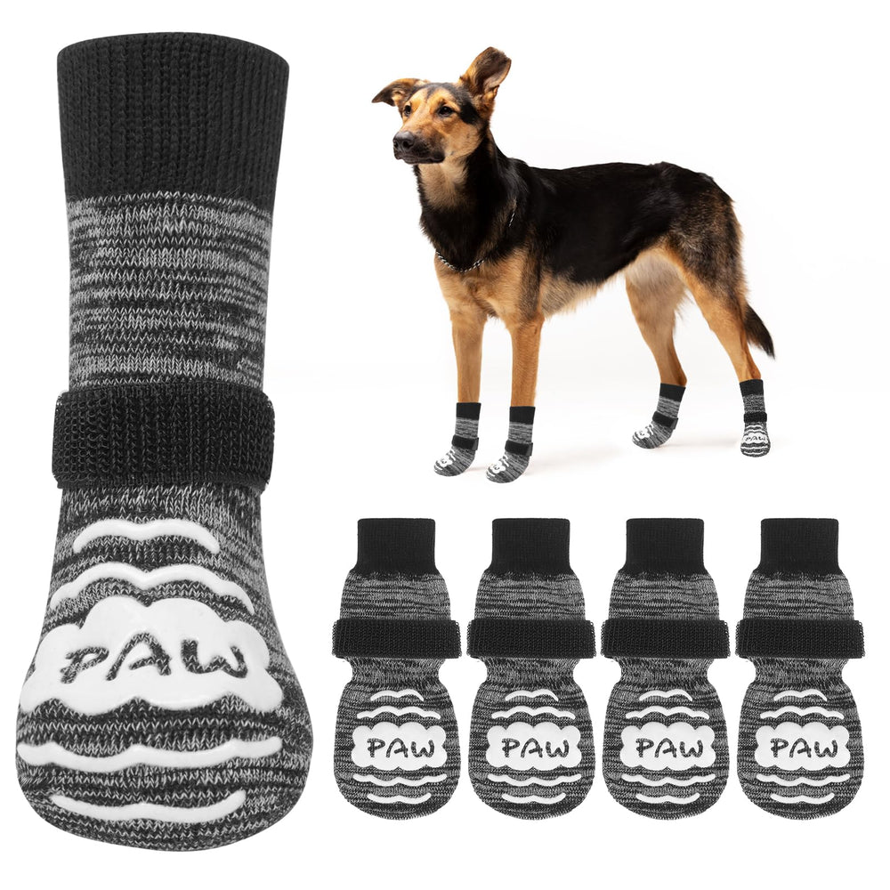 NESAYVER dog socks pack of four for snug paw protection indoors.