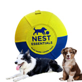 NEST ESSENTIALS Herding Ball blue and yellow close-up for focused training sessions