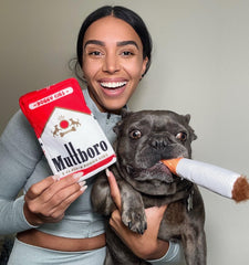 Nestpark Muttboro Doggy Cigs squeaky toy excites dogs with engaging sounds during play.