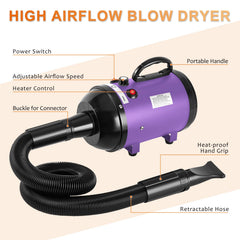 NESTROAD dog dryer flexible hose allows easy reach while drying