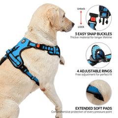 NESTROAD no-pull harness blue soft handle for confident control