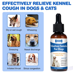 Netrca natural nebulizer solution being used by a pet owner for breathing support