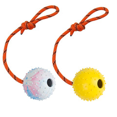 Nevperish 2pack dog ball rope closeup for durable fetch rewards.
