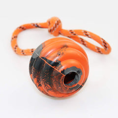 Nevperish K9 training ball orange with treats for rewarding training