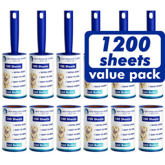 New England Stories lint roller pack showing 1200 sheets for long-lasting cleanup