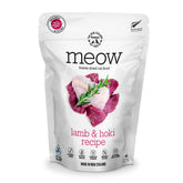 The New Zealand Natural Pet Food Co Meow freeze-dried packaging highlights premium NZ ingredients for sensitive cats.
