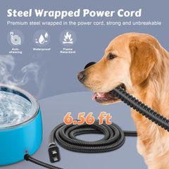 Newget heated water bowl with chew-resistant cord for safer long-term use.