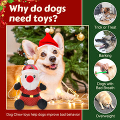 Newget Santa Claus dog toy collection encourages interactive fetch and festive bonding.