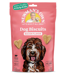 Newman's Own Dog Biscuits bacon heart-shaped treats ideal for training rewards.