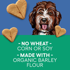 Newman's Own Dog Biscuits turkey-sweet-potato close-up heart-shaped biscuits for training