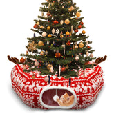 Newmkr Christmas Tree Cat Tunnel under the Christmas tree creates cozy festive vibes for pets.