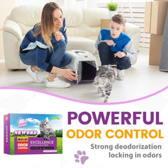 NEWORD Crystals Cat Litter dust-free formula shown on clean floor