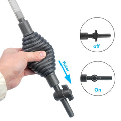 Newpol siphon tubing 5.7ft reach enables deep tank maintenance.