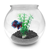 Newpol mini aquarium bowl side view highlights compact, space-saving design for any room.