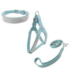 Newtensina Bowtie collar blue with diamante detail for chic everyday wear.