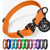 NexaPaw Biothane collar close-up with cobra buckle for secure closure during active walks.
