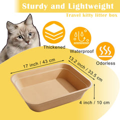 Nexboraque 8-pack disposable litter box side view demonstrates sturdy, stackable design