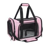 NextFri soft sided carrier medium pink front view shows breathable mesh for airflow.