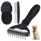 Neyakopaw double sided pet grooming rake front view for gentle deshedding