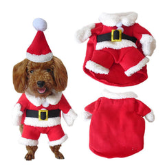 nezababycos dog Santa costume red back view showcasing full holiday cosplay.