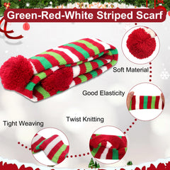 Ngdhkd red-white-green striped scarf adds holiday style for pets